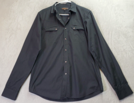 Ben Sherman Shirt Mens Medium Black 100% Cotton Long Sleeve Collared Button Down - £15.58 GBP
