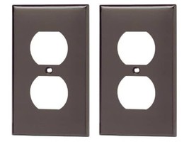 Leviton 80703-000 Duplex Outlet Wall Plate, 1-Gang, Nylon, Brown (2-PACK) - $9.90