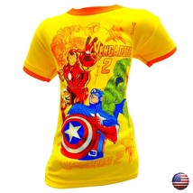 Nwt Iron Man Avengers Kids Boys Yellow Short Sleeve Children T-SHIRT Size 14 - £4.79 GBP