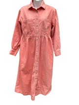 FADS Women&#39;s Dress coral Button Up  Cottagecore Prairie Dress Grandma sz PM - £23.35 GBP