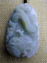 Icy Ice Multi Color 100% Natural Burma Jadeite Jade Dragon Pendant # 235 carat # - £962.20 GBP