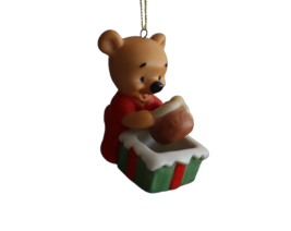 Vtg Disney Baby Winnie The Pooh Hunny Pot Present Ornament Sri Lanka Porcelain - £11.92 GBP