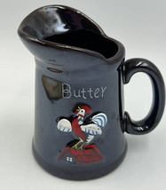 Japanese Rooster on a Red Roof Redware Butter Pitcher with Brown Lustre Glaze - £8.20 GBP