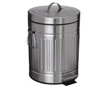 Round Step Trash Can - 5 Liter / 1.3 Gallon - Stainless Steel Bathroom T... - $55.99