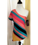ALMOST FAMOUS Multi-Color Stripe One Shoulder Lightweight Polyester Top ... - $13.26 CAD