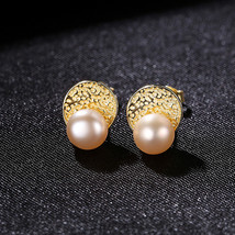 Women's Simple S925 Silver Stud Earrings Exquisite Tapping Pattern Metal Texture - £14.94 GBP
