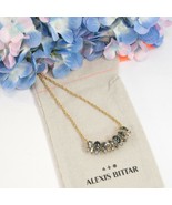 Alexis Bittar Gold Crystal Bar Bib Station Statement Necklace NWT - £130.02 GBP
