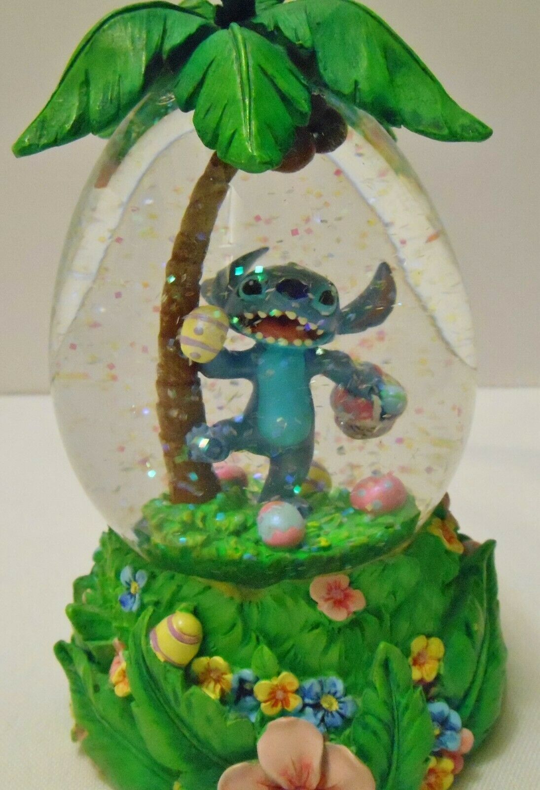 Primary image for DISNEY LILO & STITCH Easter Theme Water Globe Stitch with Eggs & Palm Tree