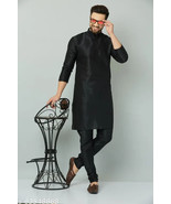 MENS KURTA &amp; PYJAMA SET FREE SHIPPING DRESS INDIAN ETHNIC PARTY WEAR Sil... - €24,77 EUR