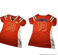 Denver Broncos Peyton Manning NFL Fashion Lace Up V Neck Shirt Women's Size M - $15.79