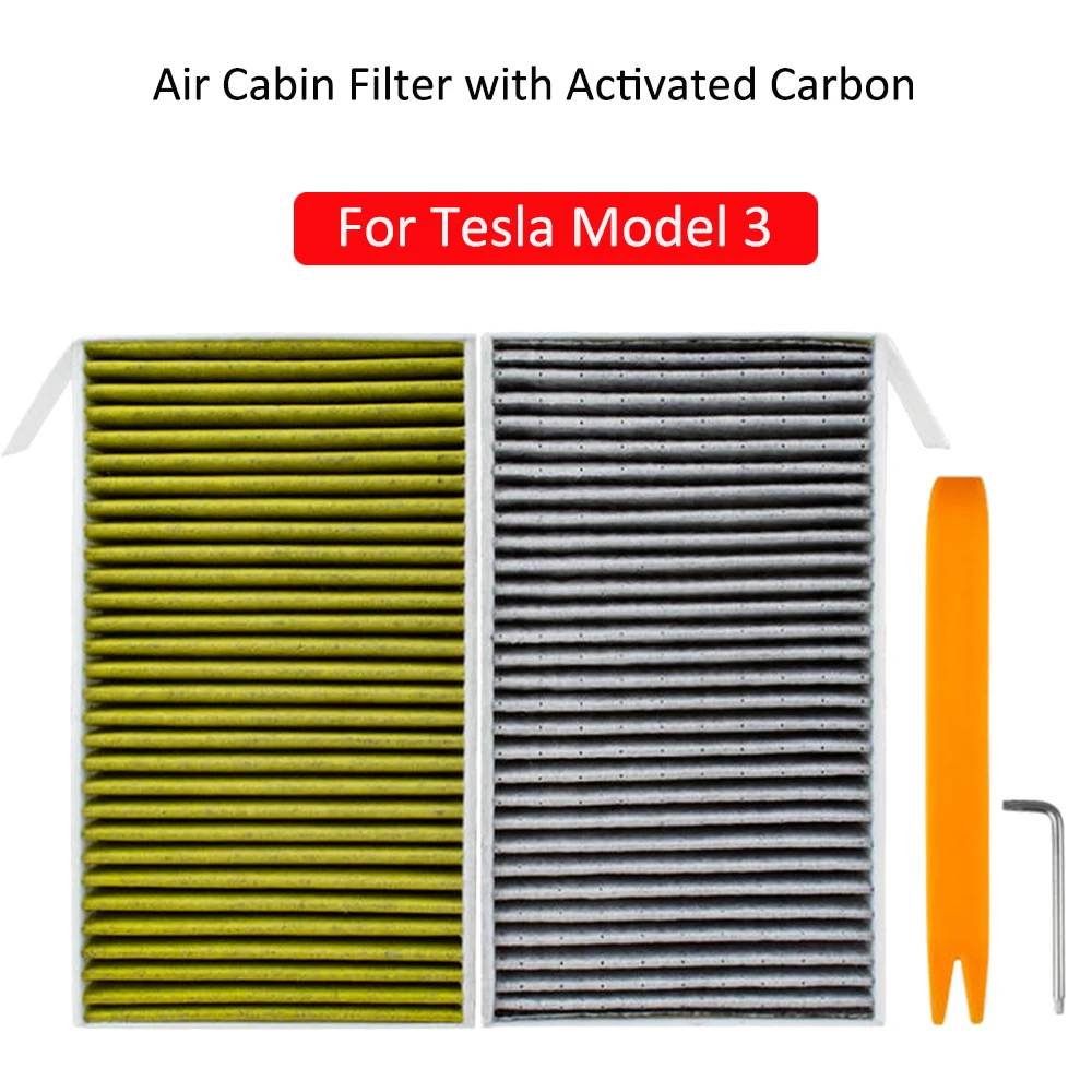 2 Pack Car Air Filter Air Conditioner Cabin Filter with Activated Carbon - £10.88 GBP