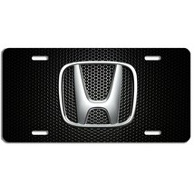 Honda auto vehicle aluminum license plate car truck SUV black bump tag - £12.98 GBP
