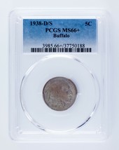 1938-D/S 5C Buffalo Nickel Graded by PCGS as MS-66+ - $519.25