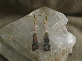 Pink Jasper & Rose Quartz earrings. - $13.00
