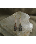 Pink Jasper &amp; Rose Quartz earrings. - $13.00