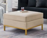 Mid-Century Modern Upholstered Square Sofa Ottoman Couch Ottoman, Uphols... - $304.99