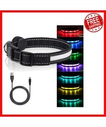 Rechargeable LED Dog Collar with 7 Vibrant Colors for Night Safety - XS ... - $42.68 CAD