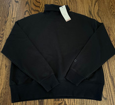 NEW CALIA Women&#39;s Fleece Oversized Turtleneck Sweatshirt Size M Black NWT - £38.98 GBP