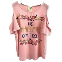 No #SELFIE Control Pink Top Cold Shoulder Girl&#39;s Size Medium 10/12 - £11.22 GBP