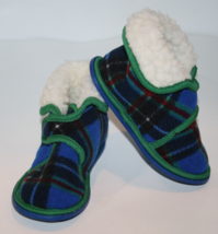 Soft Twist Blue Plaid Toddler Boys Girls Slip On Slippers 5 - 6 House Sh... - $275.48 MXN