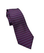HERMES 7199 UA Red Blue Gray Signature H Chain Lock Print Silk Tie Made ... - $2,144.61 MXN