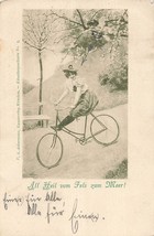 All Heil Of Fels Zum Mer Woman BICYCLE-PANTALOONS-FAHRRAD-VELO~1897 Postcard - £9.90 GBP