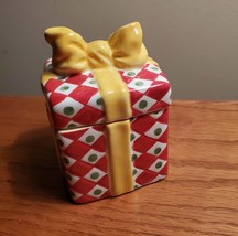 Gift-shaped Christmas Sugar Jar / Box by Christopher Radko Christmas Package - £13.36 GBP