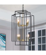 18&quot; Black Gold Geometric Pendant Chandelier - $4,273.81 MXN