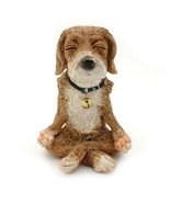 CUTE MEDITATING DOG STATUE 4.5&quot; Yoga Lotus Pose Zen Puppy Small Resin Fi... - $268.82 MXN