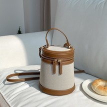 Fashion Cylinder Bucket Bags for Women Canvas Shoulder Crossbody Bag Cas... - £40.07 GBP