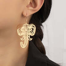 18K Gold-Plated Elephant Drop Earrings - £10.22 GBP