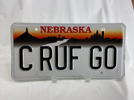 C RUF GO Vintage Vanity License Plate Nebraska Personalized Auto Man-Cave Décor - £49.36 GBP