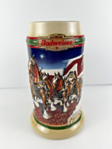 Budweiser Clydesdale Hitch Holiday Series Beer Stein CS343 VTG 1998 Ceramarte  - £5.37 GBP