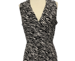 White House Black Market Black &amp; White Zebra Print V Neck Sleeveless Pep... - £9.86 GBP