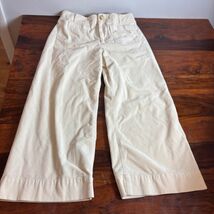Maeve Anthropologie The Colette Ivory Corduroy Wide Leg Cropped Pants Si... - $42.08