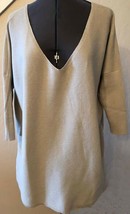 Eileen Fisher Oversize Sweater - Cotton - Beige - Drop Shoulder, 3/4 Sleeve - XS - £29.41 GBP