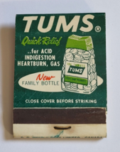 Tums For The Tummy Advertising Matchbook Cover Vintage Retro Food Collector - £14.87 GBP