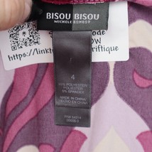 Bisou Bisou Dress Womens 4 Purple Michele Bohbot Short Sleeve Vneck Wrap... - £20.20 GBP