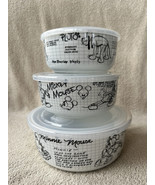 3 Disney Sketchbook Minnie Mickey Pluto Ceramic Storage Bowls Containers... - £50.90 GBP