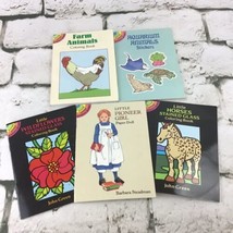 Dover Little Activity Books Lot Of 5 Stickers Paper Dolls Stained Glass Coloring - £9.30 GBP