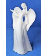 Angel Ceramic 7.5 inch White with long hair and soft wings Hand Outstret... - £16.30 GBP