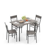 5-Piece Dining Table Set for 4 with Kitchen Table and 4 Dining Chairs-Gr... - $223.41