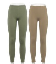 NEW Lot of 2 SO Jr Mid Rise Stretch Ankle Long Leggings sz XS or S tan &amp;... - £9.83 GBP