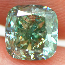 Cushion Shaped Diamond Fancy Green Color 1.33 Carat SI2 Enhanced For Engagement - £1,080.20 GBP