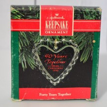 Hallmark Keepsake Clear Glass Heart Ornament Forty Years Together 1990 Q... - £4.54 GBP