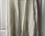 Hollister Juniors Size Small Cream Open Knit Front Cardigan Sweater - £15.38 GBP