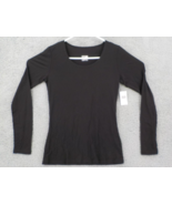 32 DEGREES HEAT SHIRT WOMENS SZ M (8-10) BLACK LONGSLEEVE SCOOP NECK STR... - $9.99