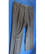 NAVY BLUE BROWN STRIPES PLEADED FRONT FORMAL WEAR MENS WORK DRESS PANTS ... - $21.83