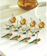 Set of 12 Shower Curtain Hooks Antique Aviary Bathroom Collection Birds ... - $9.20
