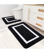 Bathroom Rugs Set 2 Pieces Soft Microfiber Bath Mat And U-Shaped Toilet ... - £23.90 GBP